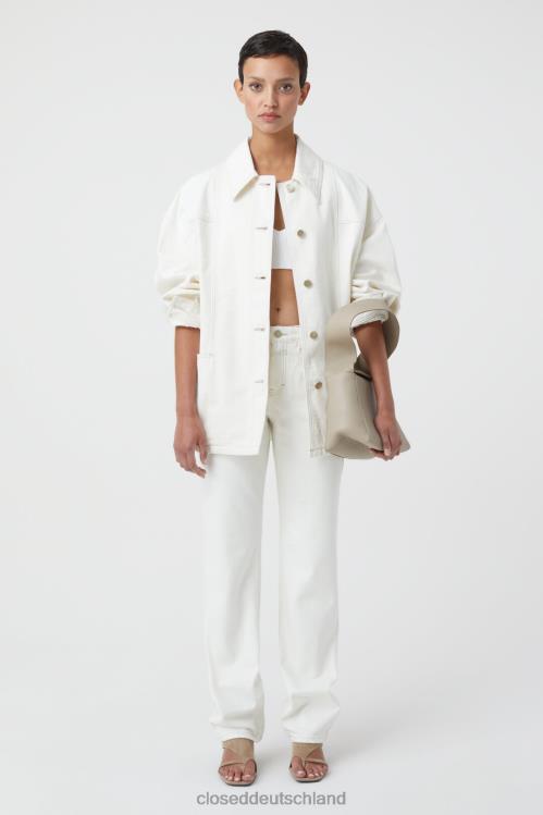 Kleidung Creme 0RP8Z1421 CLOSED Ecru-Jeansjacke Frauen