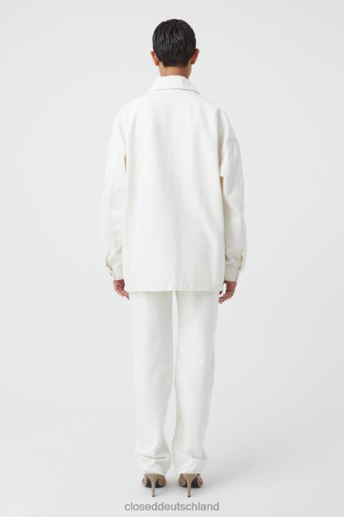 Kleidung Creme 0RP8Z1421 CLOSED Ecru-Jeansjacke Frauen