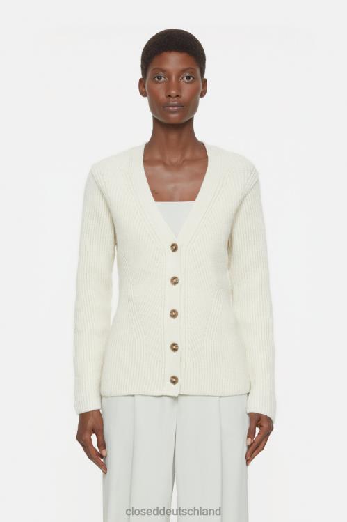 Kleidung Elfenbein 0RP8Z337 CLOSED Strickjacke aus reiner Wolle Frauen