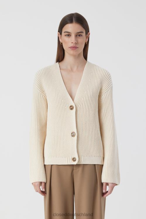 Kleidung Elfenbein 0RP8Z364 CLOSED Strickjacke aus Bio-Baumwolle Frauen