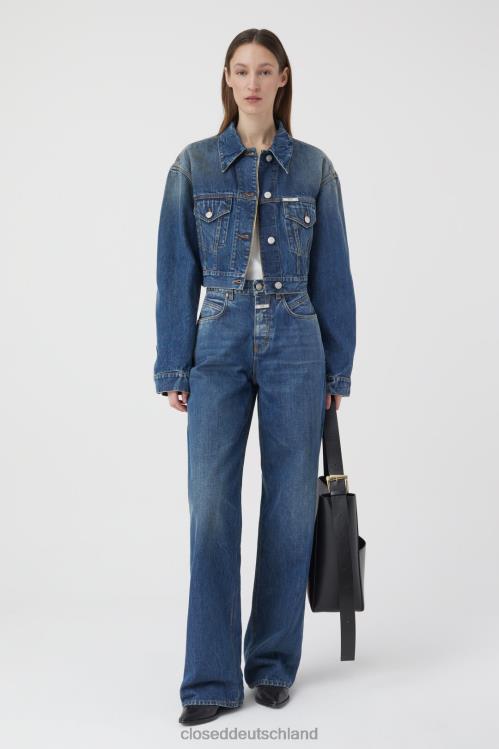 Kleidung Mittelblau 0RP8Z287 CLOSED Kastenförmige Jeansjacke Frauen