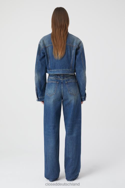 Kleidung Mittelblau 0RP8Z287 CLOSED Kastenförmige Jeansjacke Frauen