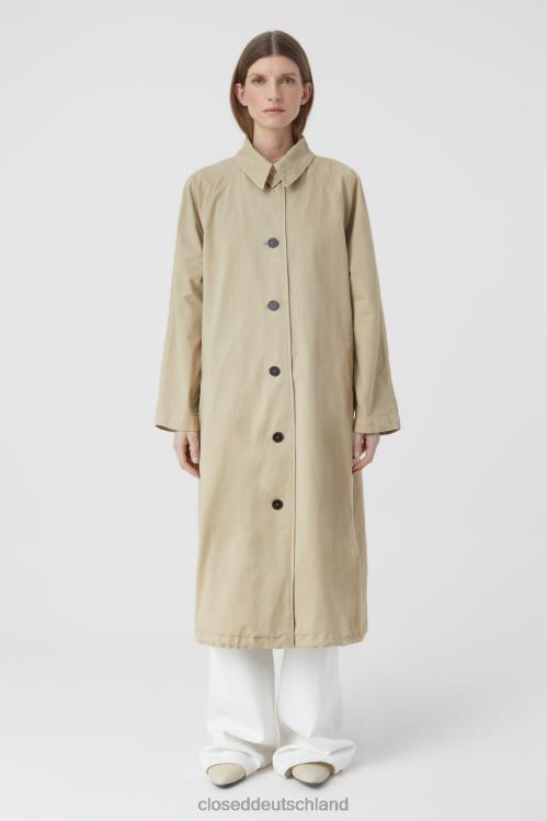 Kleidung Schilfbeige 0RP8Z1431 CLOSED einreihiger langer Mantel Frauen