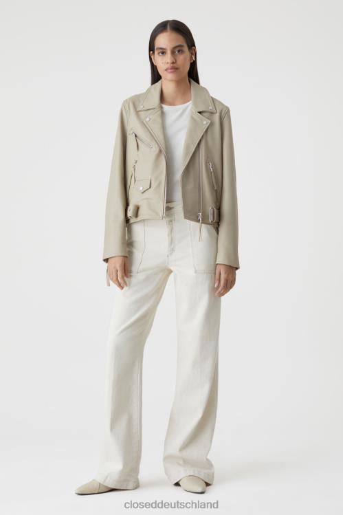 Kleidung Schilfbeige 0RP8Z1443 CLOSED Biker-Lederjacke Frauen