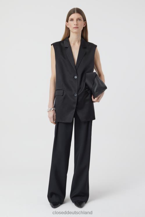 Kleidung Schwarz 0RP8Z1420 CLOSED Blazerweste aus italienischem Satin Frauen