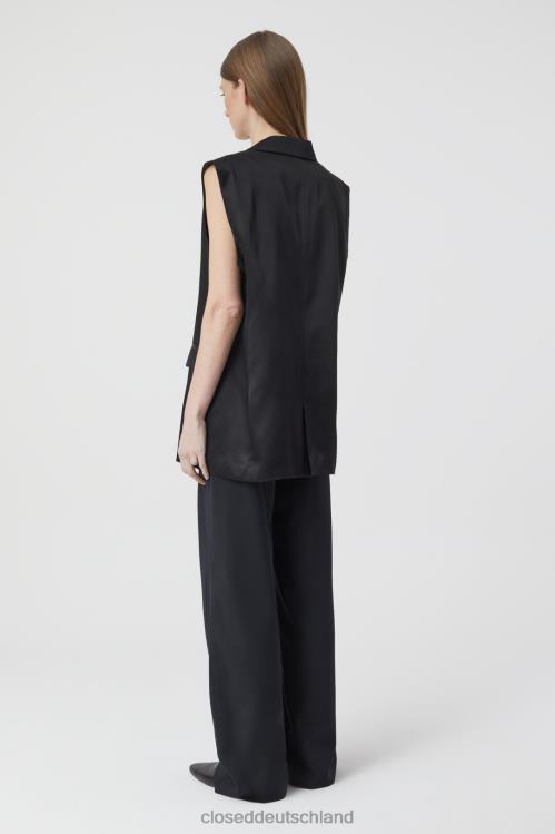 Kleidung Schwarz 0RP8Z1420 CLOSED Blazerweste aus italienischem Satin Frauen