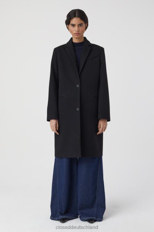 Kleidung Schwarz 0RP8Z277 CLOSED Twill-Mantel Frauen