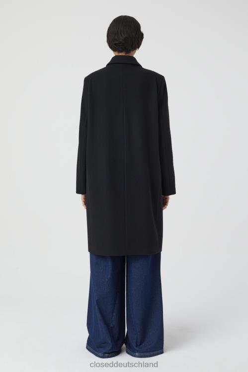 Kleidung Schwarz 0RP8Z277 CLOSED Twill-Mantel Frauen