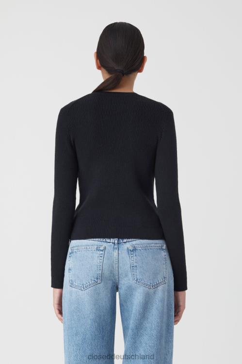 Kleidung Schwarz 0RP8Z327 CLOSED kurze Strickjacke Frauen