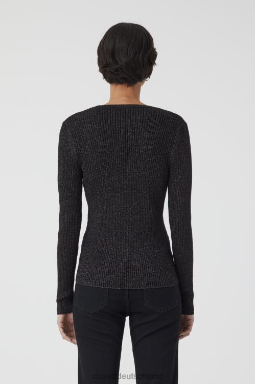 Kleidung Schwarz 0RP8Z406 CLOSED V-Cardigan Frauen