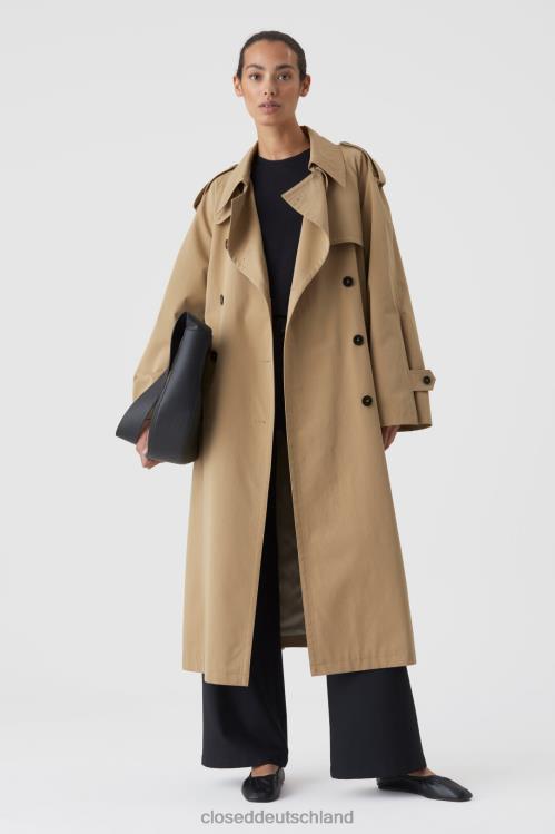 Kleidung brauner Marmor 0RP8Z1412 CLOSED Trenchcoat aus Baumwolle Frauen