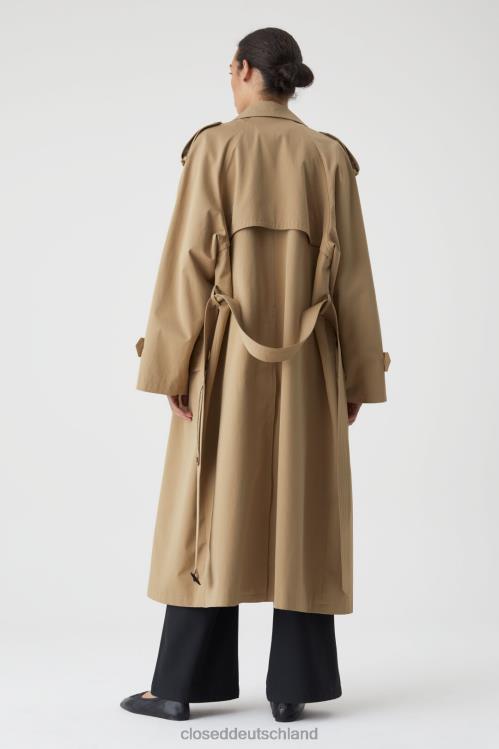 Kleidung brauner Marmor 0RP8Z1412 CLOSED Trenchcoat aus Baumwolle Frauen