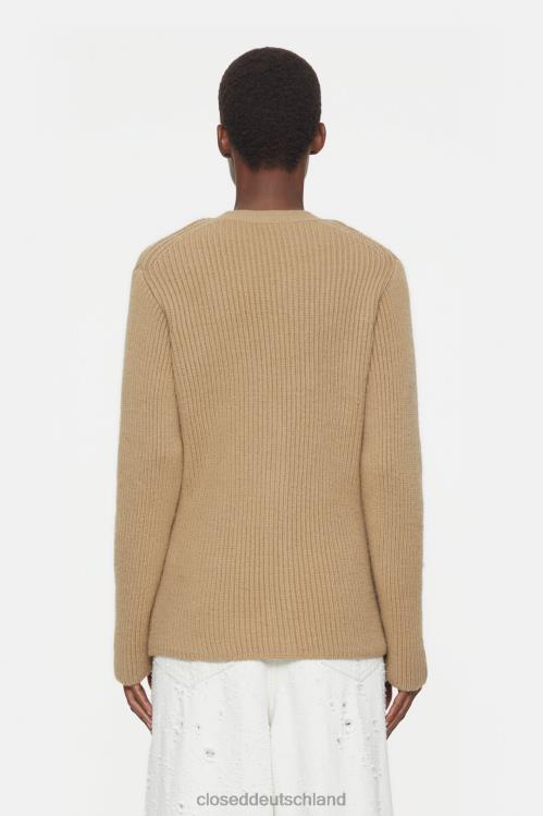 Kleidung getrockneter Tabak 0RP8Z354 CLOSED Strickjacke aus reiner Wolle Frauen