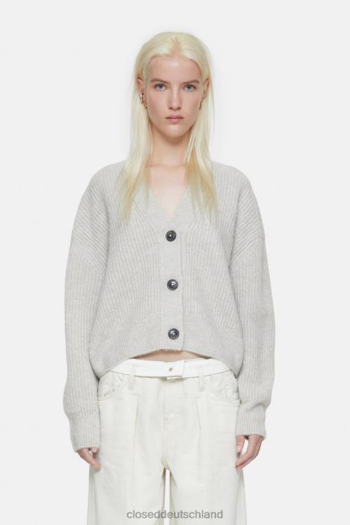 Kleidung seegrau 0RP8Z308 CLOSED Strickjacke mit V-Ausschnitt Frauen