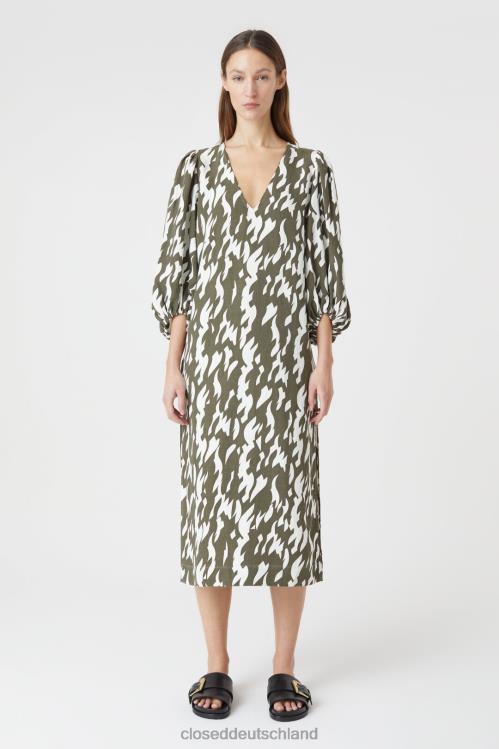 Kleidung Armeegrün 0RP8Z603 CLOSED Bedrucktes Kleid Frauen