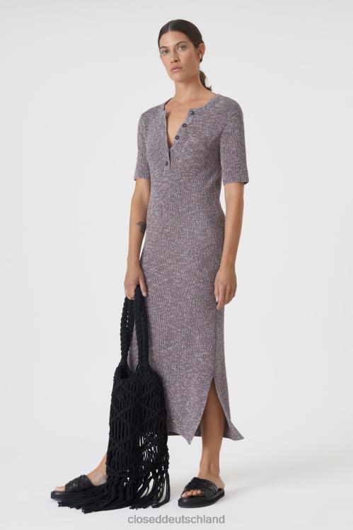 Kleidung Indigo Blau 0RP8Z1744 CLOSED Kleid aus Mouline-Strick Frauen