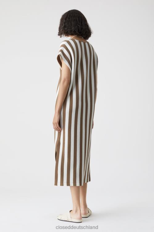 Kleidung Muskatnuss 0RP8Z1738 CLOSED Kleid mit V-Ausschnitt Frauen
