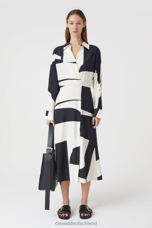 Kleidung Schwarz 0RP8Z596 CLOSED Kleid aus Viskose und Seide Frauen