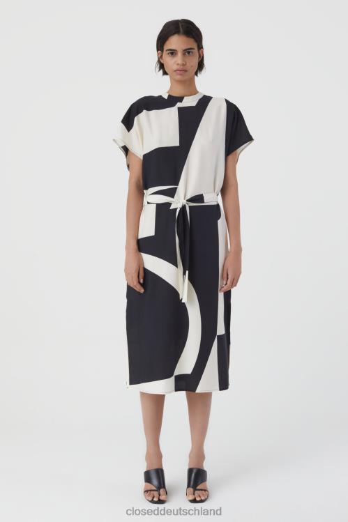 Kleidung Schwarz 0RP8Z599 CLOSED Kleid aus Viskose und Seide Frauen