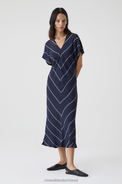 Kleidung dunkle Nacht 0RP8Z1741 CLOSED Kleid mit Allover-Print Frauen