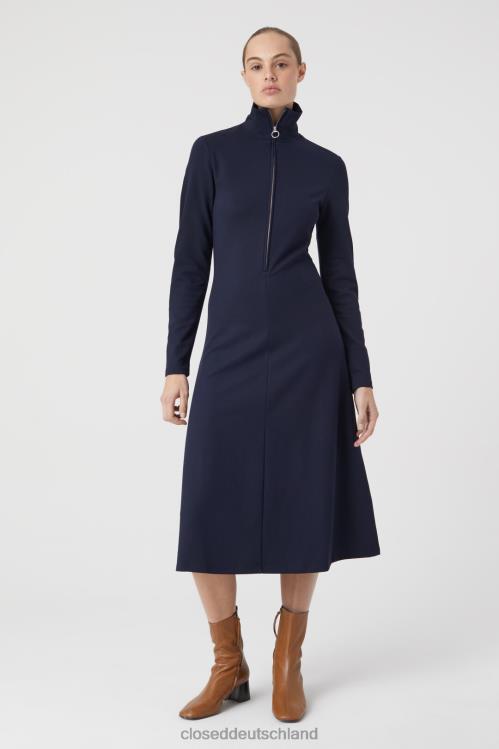 Kleidung dunkle Nacht 0RP8Z1767 CLOSED Jerseykleid mit Reißverschluss Frauen
