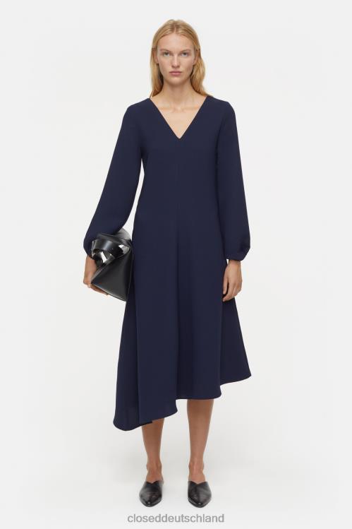 Kleidung dunkle Nacht 0RP8Z597 CLOSED Krepp-Maxikleid Frauen