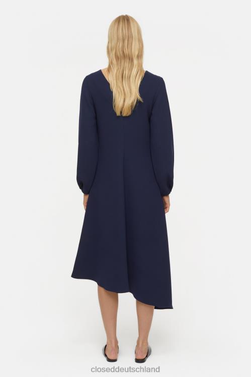 Kleidung dunkle Nacht 0RP8Z597 CLOSED Krepp-Maxikleid Frauen