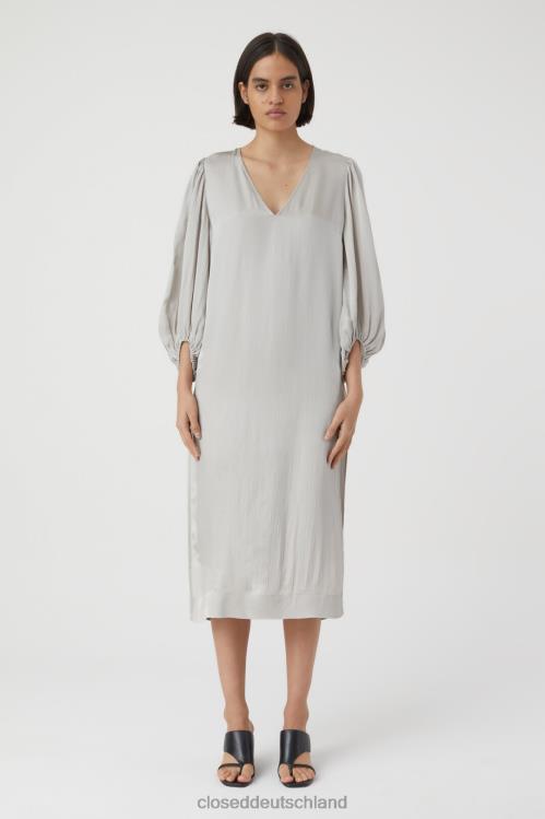 Kleidung grauer Alabaster 0RP8Z1761 CLOSED Viskosekleid Frauen