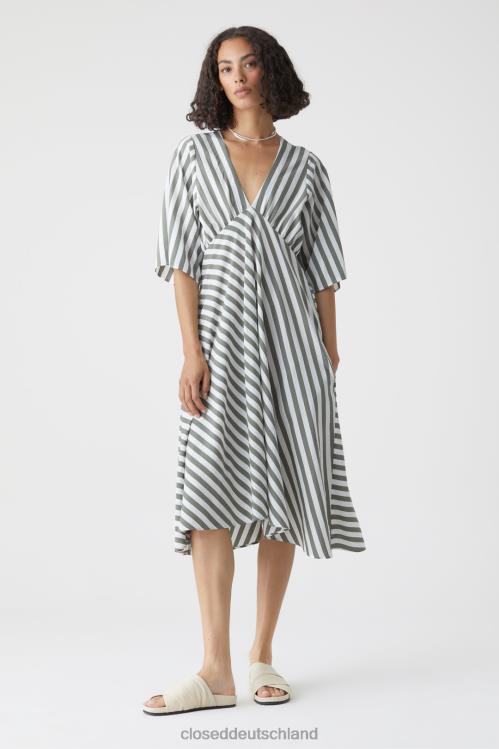 Kleidung helles Moosgrün 0RP8Z1753 CLOSED Kleid mit V-Ausschnitt Frauen