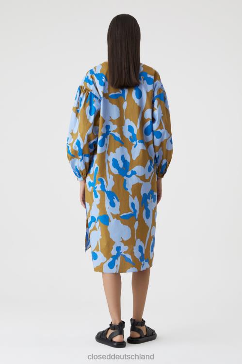 Kleidung ozeanisches Blau 0RP8Z1751 CLOSED Popeline-Kleid Frauen