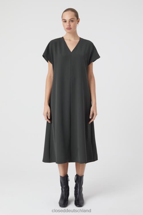 Kleidung schwarz gewaschen 0RP8Z1763 CLOSED fließendes Kleid Frauen