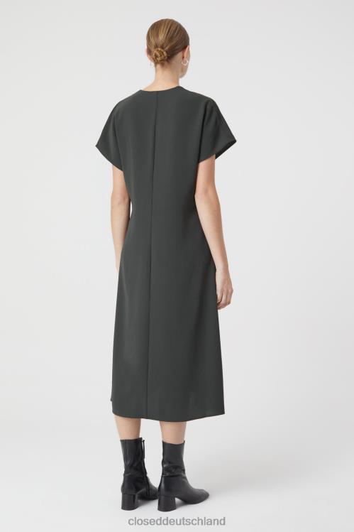 Kleidung schwarz gewaschen 0RP8Z1763 CLOSED fließendes Kleid Frauen
