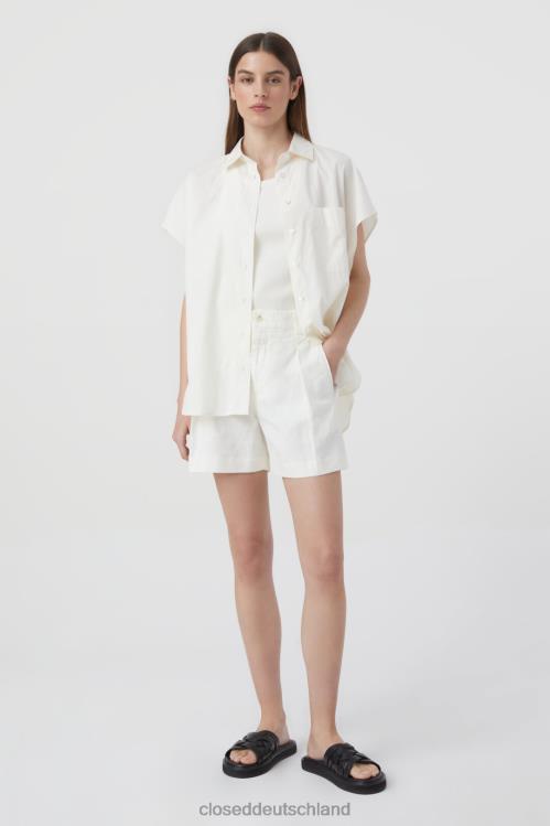 Kleidung Elfenbein 0RP8Z1393 CLOSED Shorts aus Leinen und Baumwolle Frauen