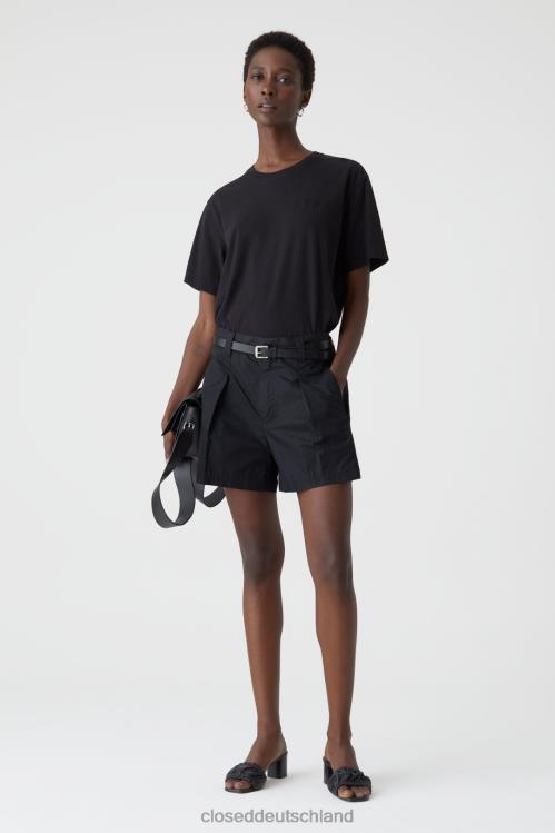 Kleidung Schwarz 0RP8Z1385 CLOSED Popeline-Shorts Frauen