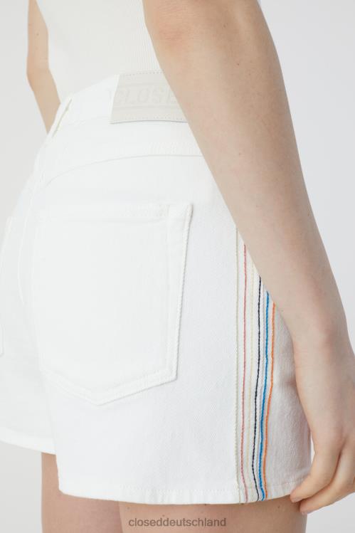 Kleidung Weiß 0RP8Z1397 CLOSED Denim-Hotpants-Stickerei Frauen