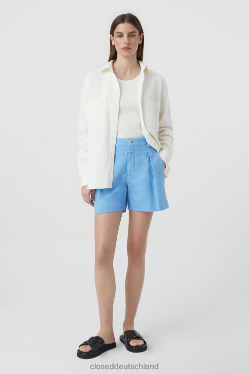 Kleidung blauer Morgenhimmel 0RP8Z1395 CLOSED Shorts aus Leinen und Baumwolle Frauen