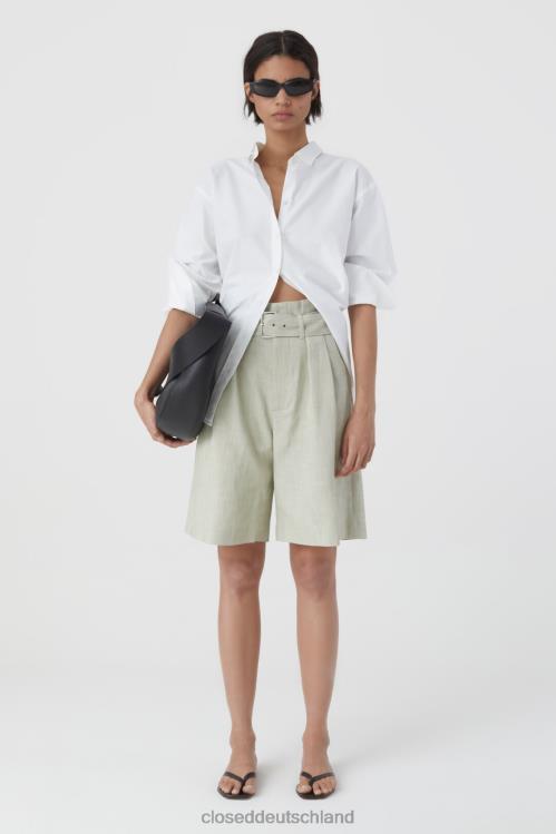 Kleidung helles Moosgrün 0RP8Z1389 CLOSED Shorts mit hoher Taille Frauen