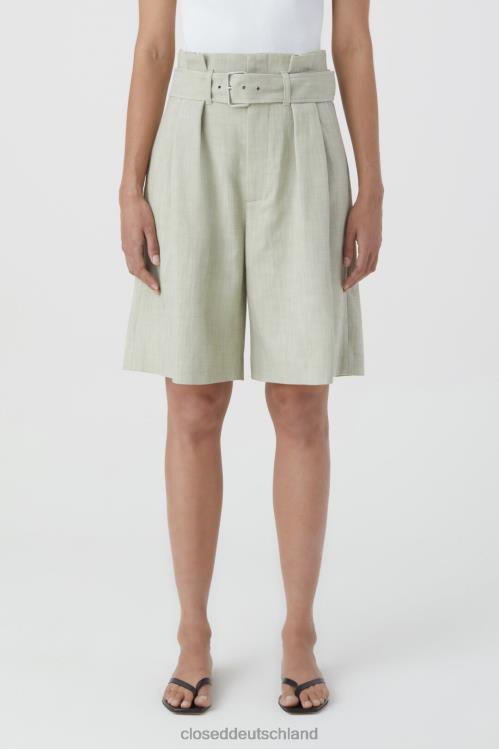 Kleidung helles Moosgrün 0RP8Z1389 CLOSED Shorts mit hoher Taille Frauen
