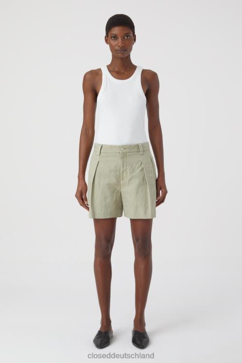 Kleidung helles Moosgrün 0RP8Z1394 CLOSED Shorts aus Leinen und Baumwolle Frauen