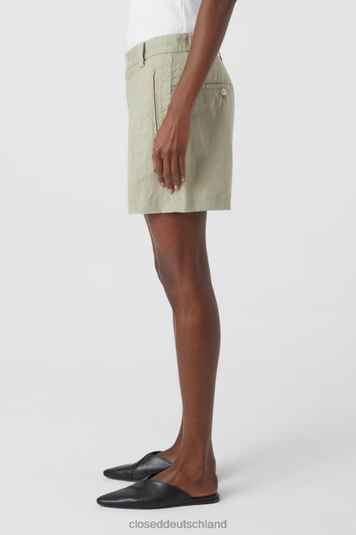 Kleidung helles Moosgrün 0RP8Z1394 CLOSED Shorts aus Leinen und Baumwolle Frauen