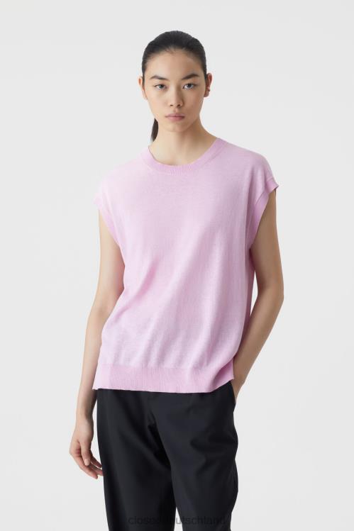 Kleidung Dahlie rosa 0RP8Z1508 CLOSED Pulloverweste aus Leinen und Baumwolle Frauen