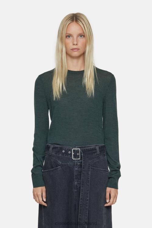 Kleidung Farngrün 0RP8Z398 CLOSED Rundhalspullover aus Bio-Baumwolle Frauen