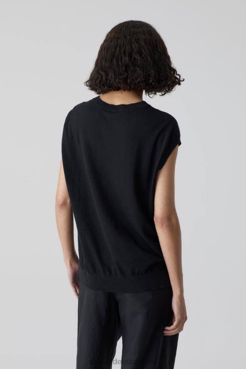 Kleidung Schwarz 0RP8Z1509 CLOSED Pulloverweste aus Leinen und Baumwolle Frauen