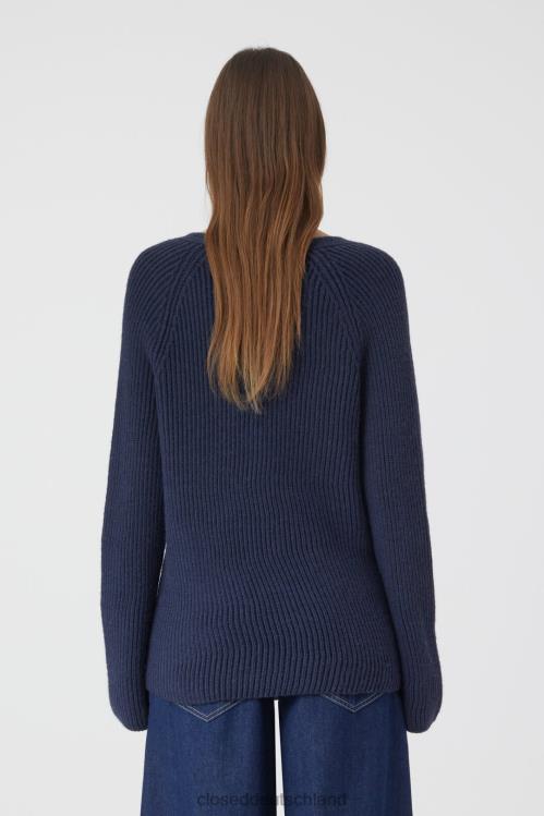 Kleidung Weltraumblau 0RP8Z325 CLOSED V-Ausschnitt-Sweater Frauen