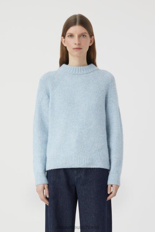 Kleidung blaues Wasser 0RP8Z340 CLOSED Pullover mit Rundhalsausschnitt Frauen