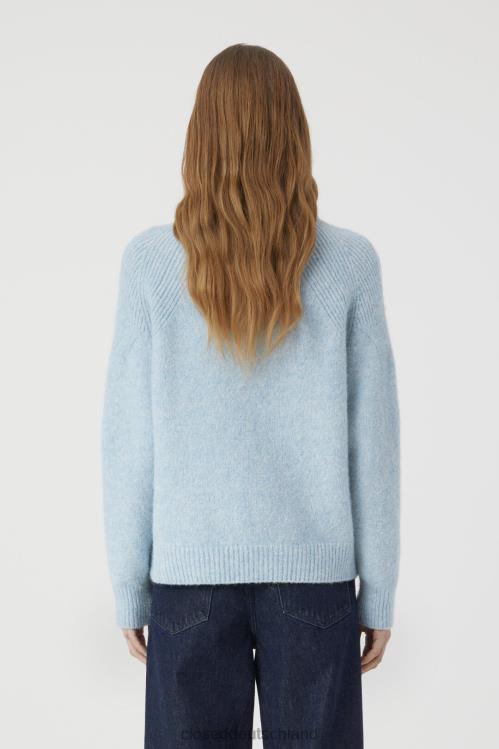 Kleidung blaues Wasser 0RP8Z340 CLOSED Pullover mit Rundhalsausschnitt Frauen