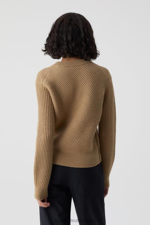 Kleidung brauner Marmor 0RP8Z1504 CLOSED Strickpullover Frauen