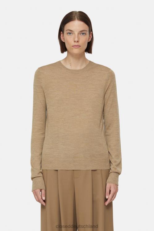 Kleidung brauner Zucker 0RP8Z366 CLOSED Rundhalspullover aus Bio-Baumwolle Frauen