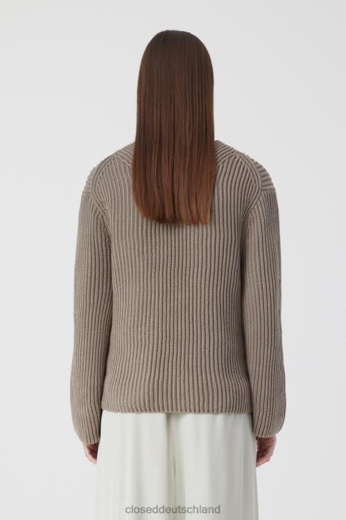 Kleidung brauner Zucker 0RP8Z410 CLOSED V-Pullover aus Bio-Baumwolle Frauen