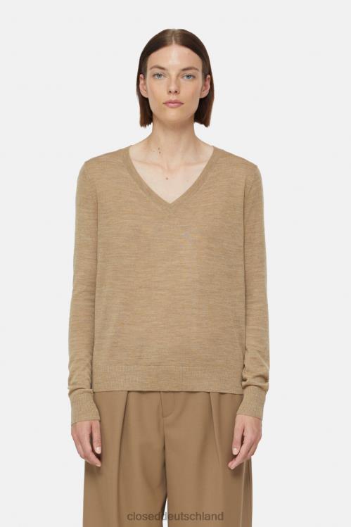 Kleidung brauner Zucker 0RP8Z414 CLOSED V-Pullover Frauen